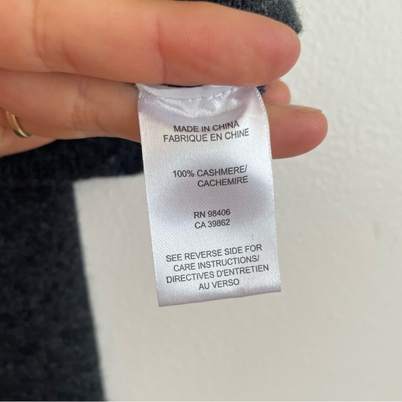 Theory Xavia Royal Waffle Rib Cashmere Sweater Small turtleneck grey minimalist - Picture 5 of 11